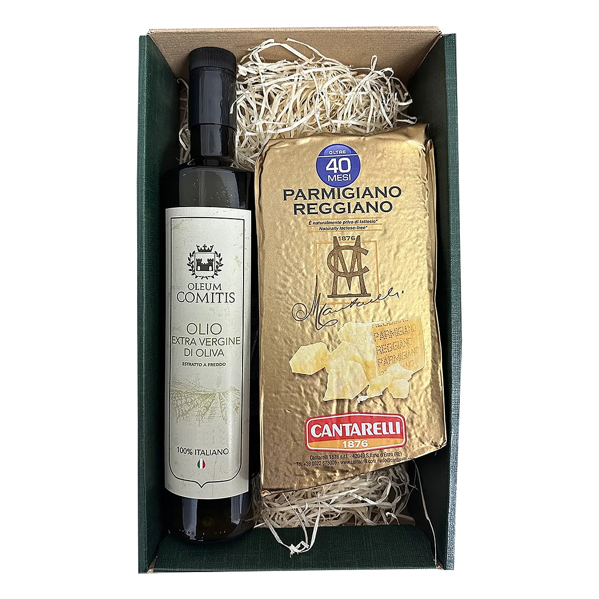 photo Caja Regalo Aceite de Oliva Virgen Extra 750 ml y Parmesano 40 Meses 2