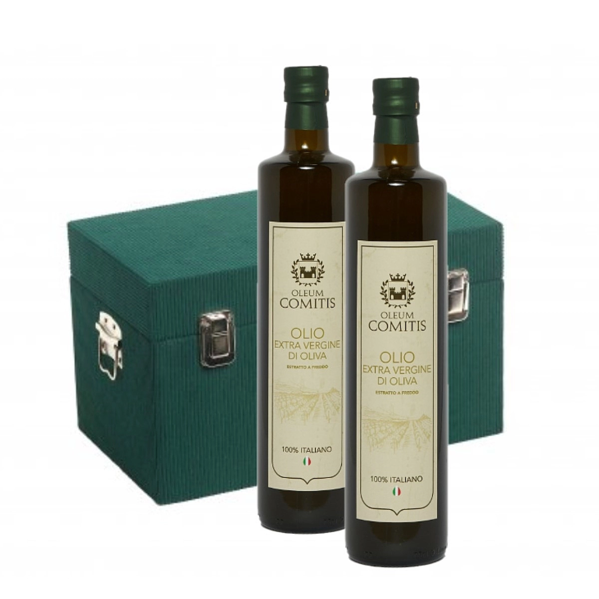 Olio Extra Vergine di Oliva - Cofanetto in Legno con 2 Bottiglie da 500 ml