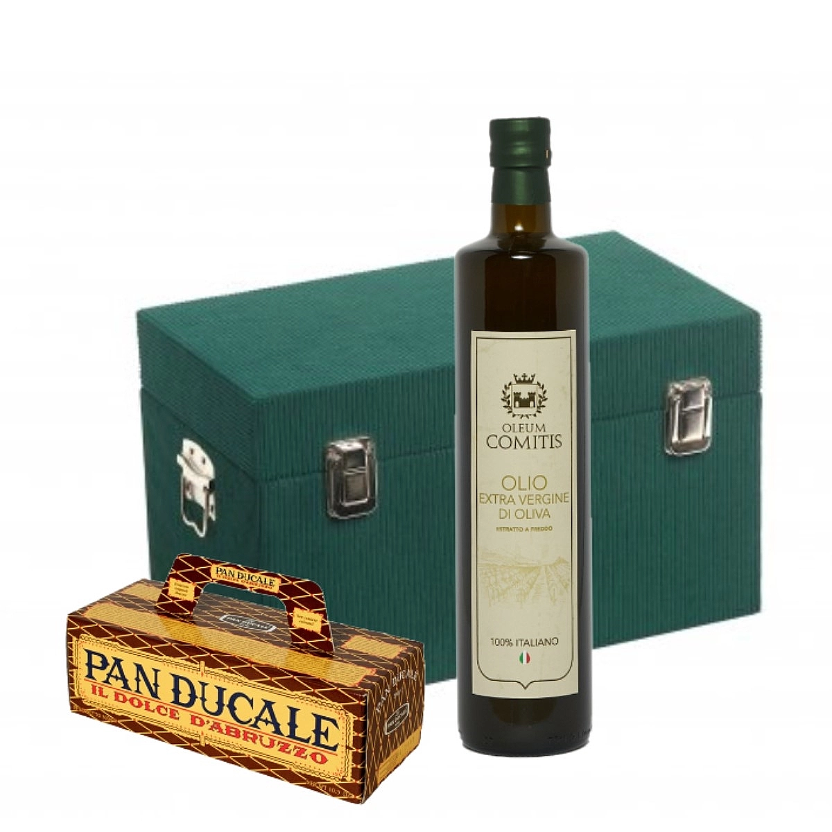 photo Huile d'Olive Extra Vierge - Coffret en Bois avec Bouteille de 750 ml et Panducale 1