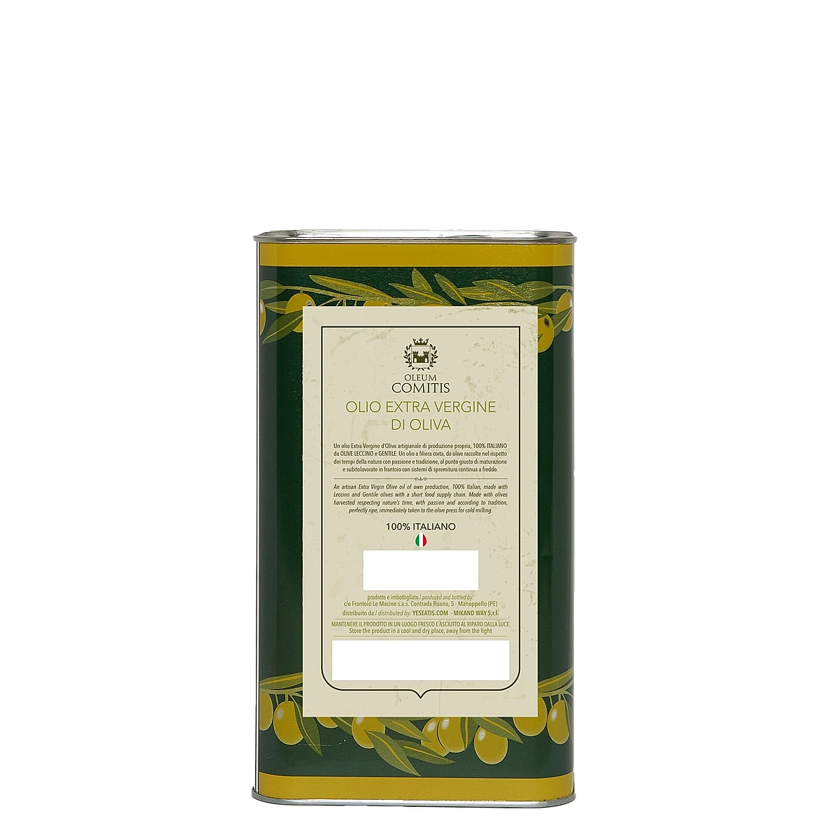 Extra Virgin Olive Oil - 3 Liter Bag in Box