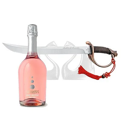 Sabre Fox Sommelier com cabo de bronze - Cuvee Prestige Spumante Brut Rosè - 0,75 cl