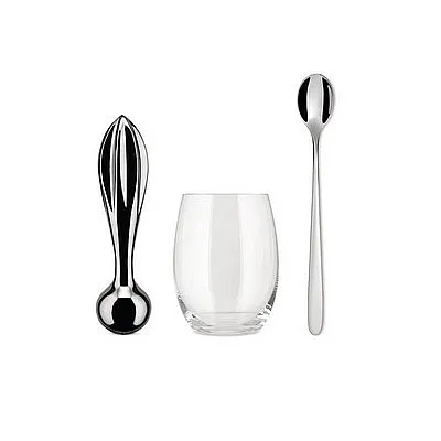 the player set in acciaio inox 18/10 e vetro cristallino - Accessori Cucina ALESSI ALS-GV33SET