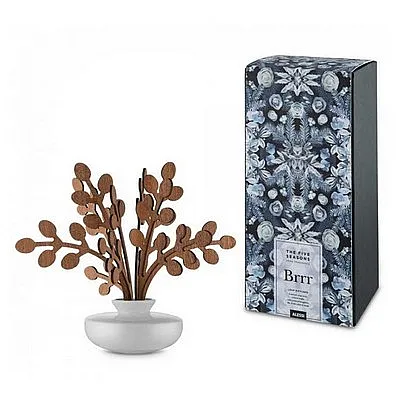 brrr difusor leaf para ambientes em porcelanato e madeira mogno - Perfumadores ambiente ALESSI ALS-MW641SW