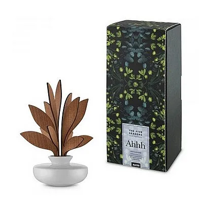 ahhh diffuseur leaf pour pièces en porcelaine et bois d'acajou - Parfumeurs d'ambiance ALESSI ALS-MW642SW