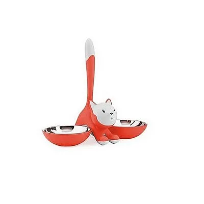 tigrito ciotola per gatti in resina, red orange e acciaio inox 18/10 - Arredo ALESSI ALS-AMMI09RO